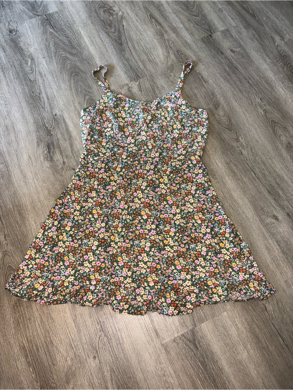 Old Navy | Green Fit & Flare Ruffle-Hem Cami Mini Dress
